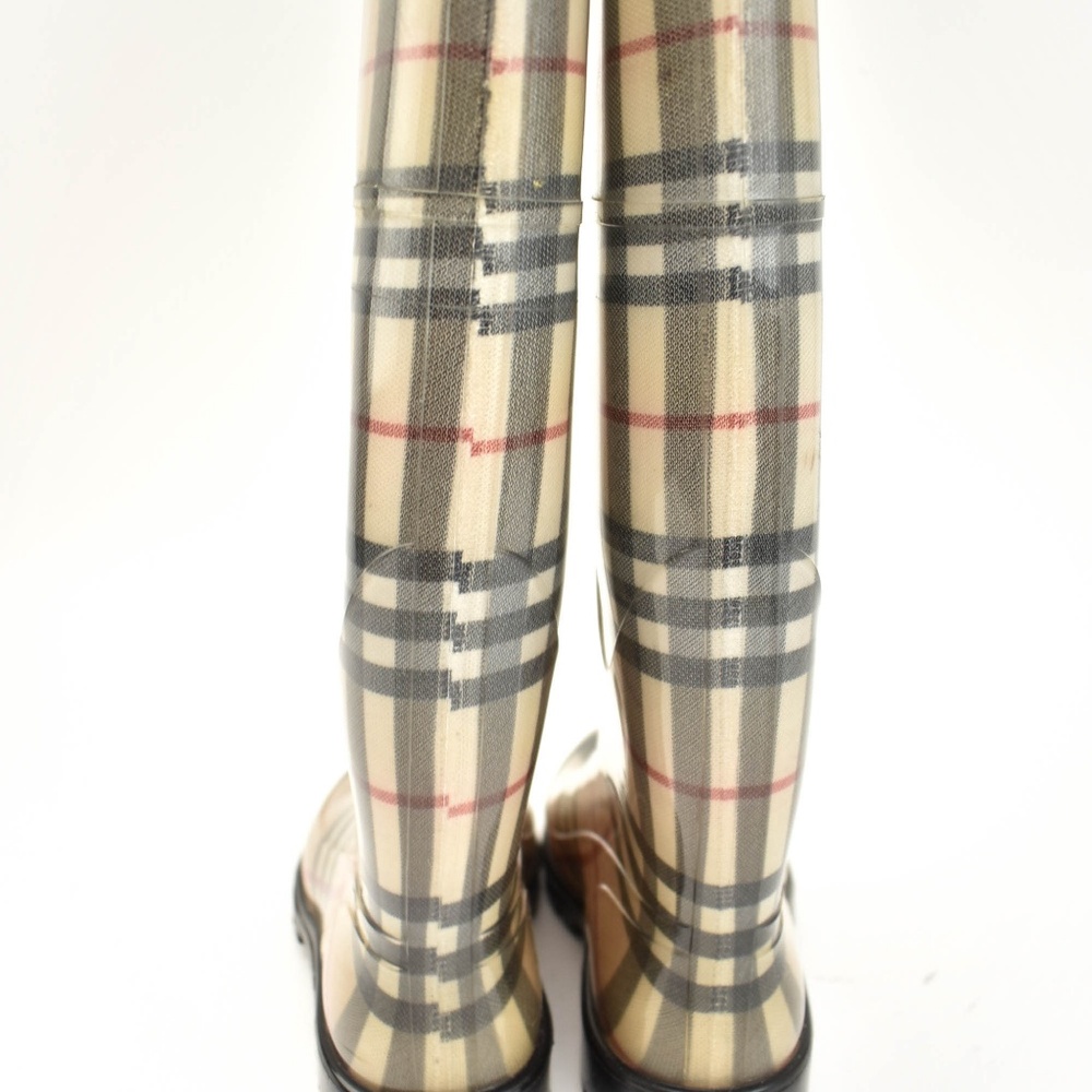 BURBERRY: Beige "Nova Check" Rain Boots - Picture 5 of 8